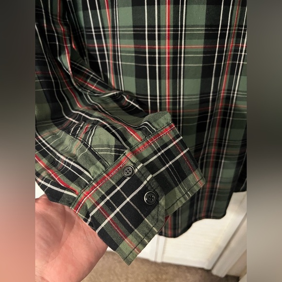 Rolling Paper with Patches Green Plaid Button Up Long Sleeve Shirt - Picture 8 of 11
